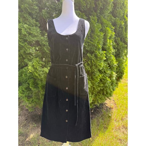 Vintage Sasson Velvet Black Belted Jumper Size 6/7 - Picture 1 of 8